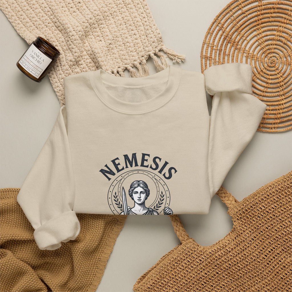 Nemesis Illustration Crewneck Sweatshirt | Greek Mythology, Mythcore - Velqono