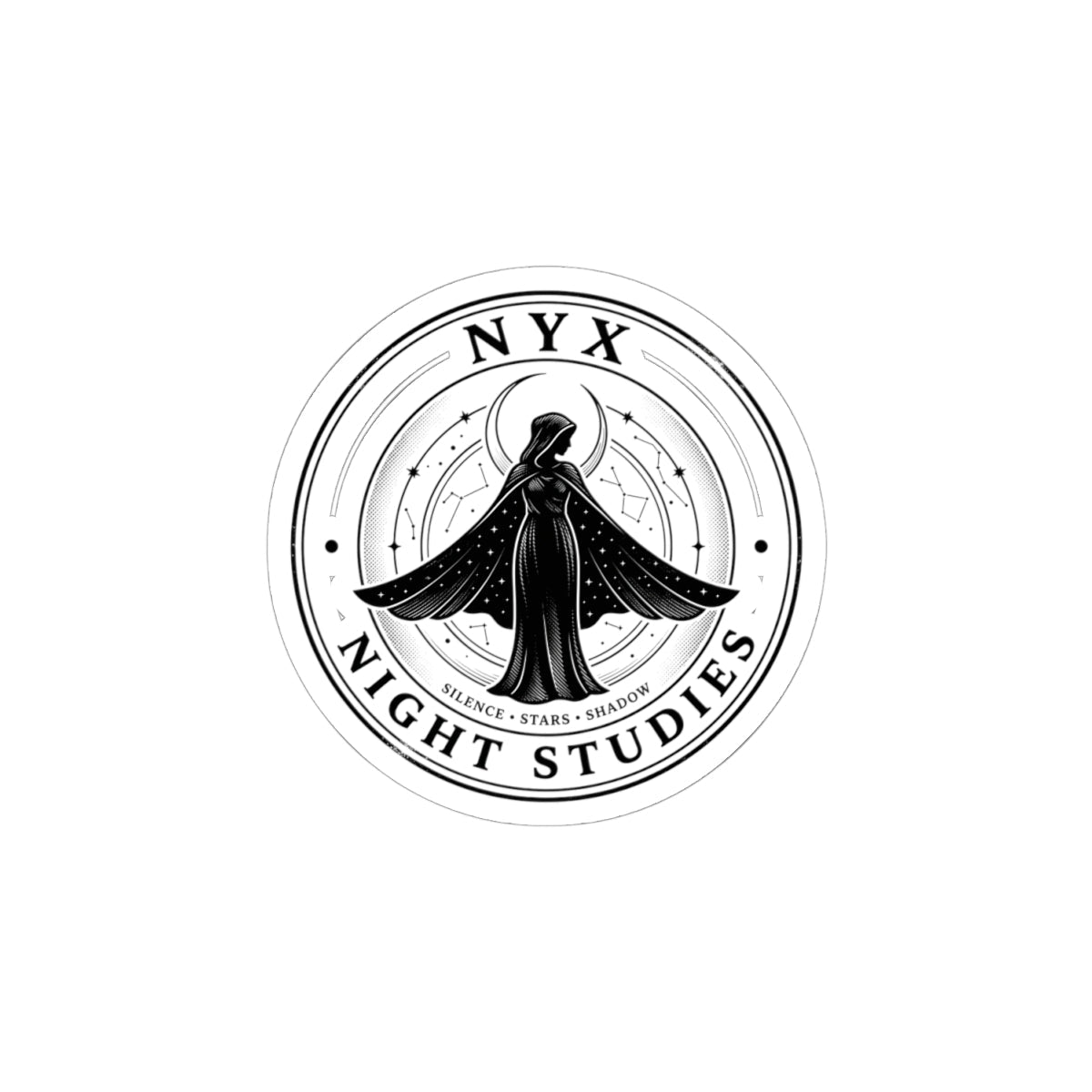 Nyx Night Studies Kiss-Cut Sticker | Mythcore Greek Mythology Celestial - Velqono