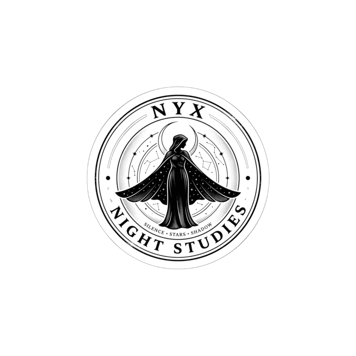 Nyx Night Studies Kiss-Cut Sticker | Mythcore Greek Mythology Celestial - Velqono