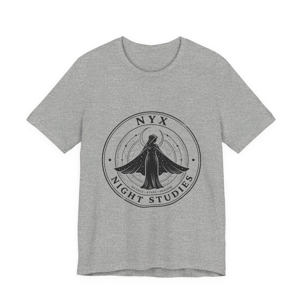 Nyx Night Studies T-Shirt | Greek Mythology, Mythcore Emblem - Velqono