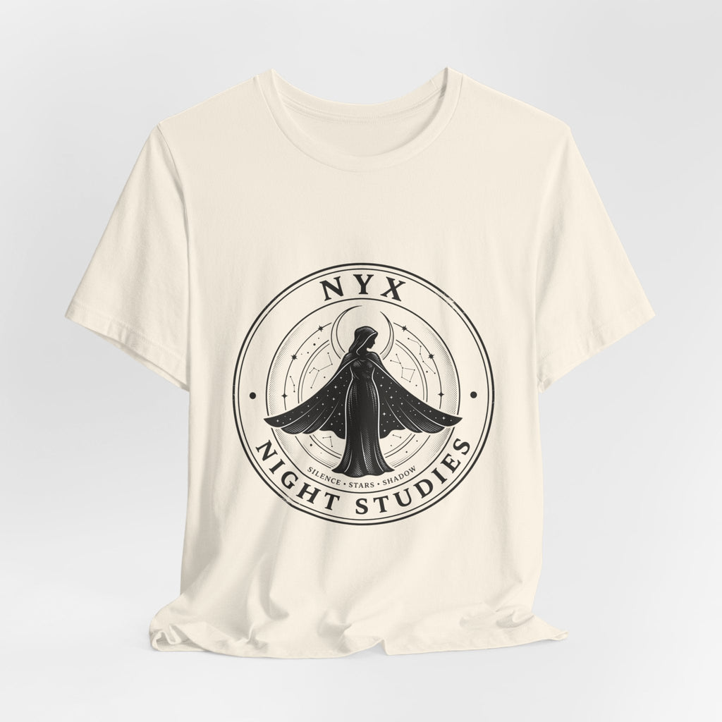 Nyx Night Studies T-Shirt | Greek Mythology, Mythcore Emblem - Velqono