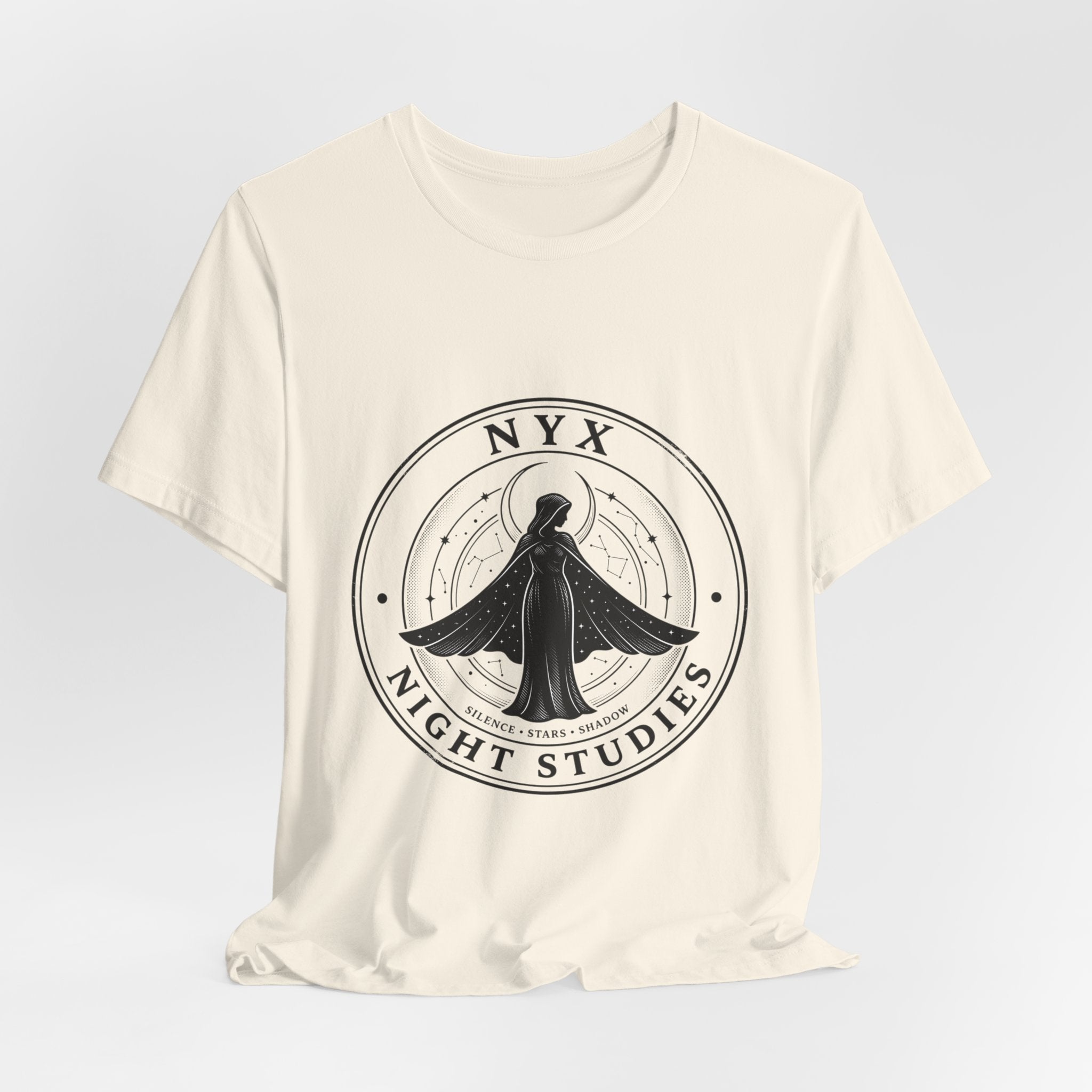 Nyx Night Studies T-Shirt | Greek Mythology, Mythcore Emblem - Velqono