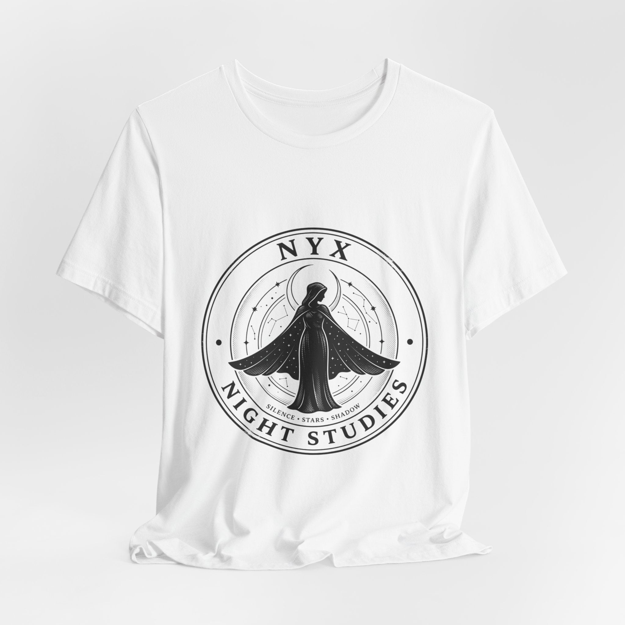 Nyx Night Studies T-Shirt | Greek Mythology, Mythcore Emblem - Velqono