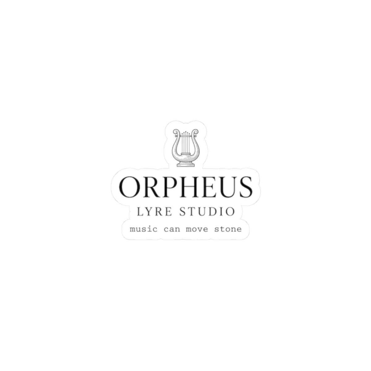 Orpheus Lyre Studio Logo Sticker | Greek Mythology, Mythcore Kiss-Cut - Velqono