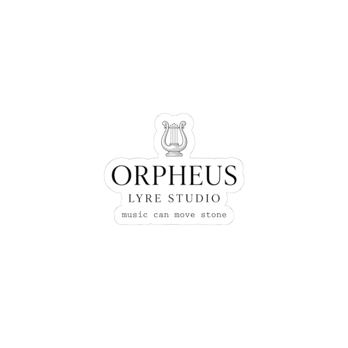 Orpheus Lyre Studio Logo Sticker | Greek Mythology, Mythcore Kiss-Cut - Velqono