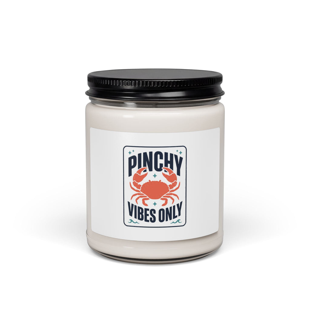 Pinchy Vibes Only Candle | Crab Cute Mood Humor, Coastal Soy - Velqono