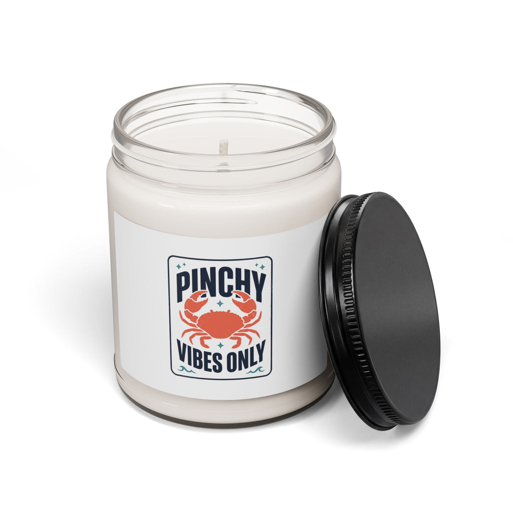 Pinchy Vibes Only Candle | Crab Cute Mood Humor, Coastal Soy - Velqono