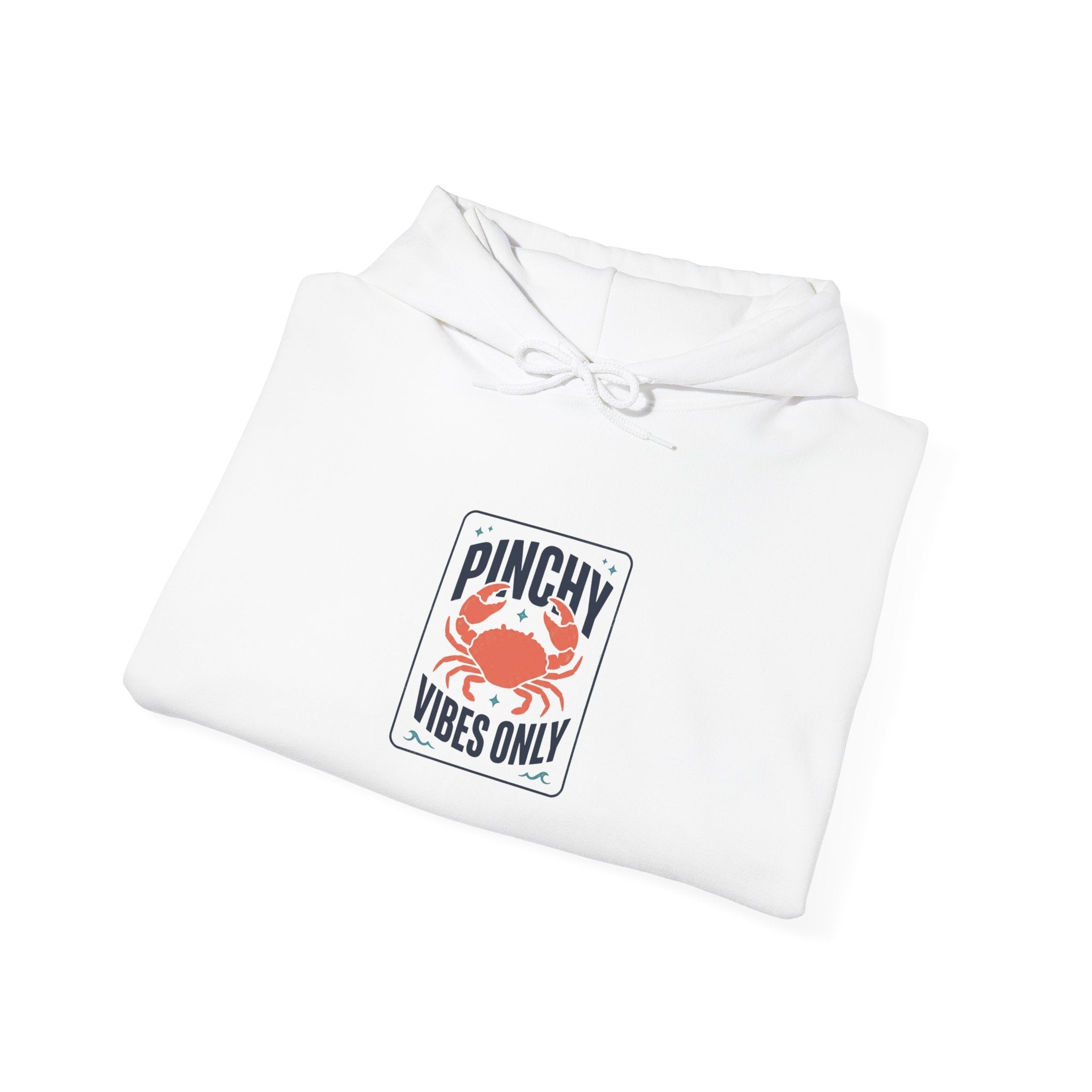 Pinchy Vibes Only Hoodie, Crab Humor Coastal Graphic - Velqono