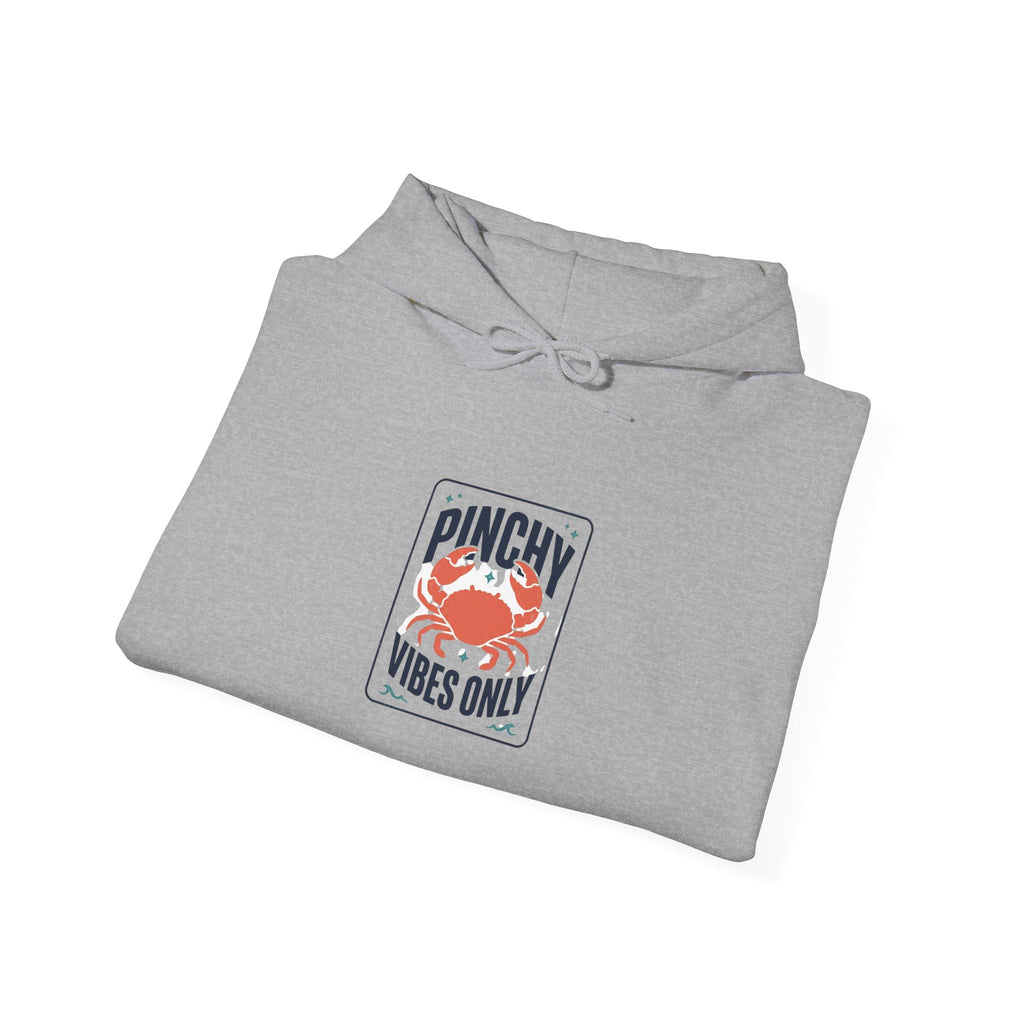 Pinchy Vibes Only Hoodie, Crab Humor Coastal Graphic - Velqono