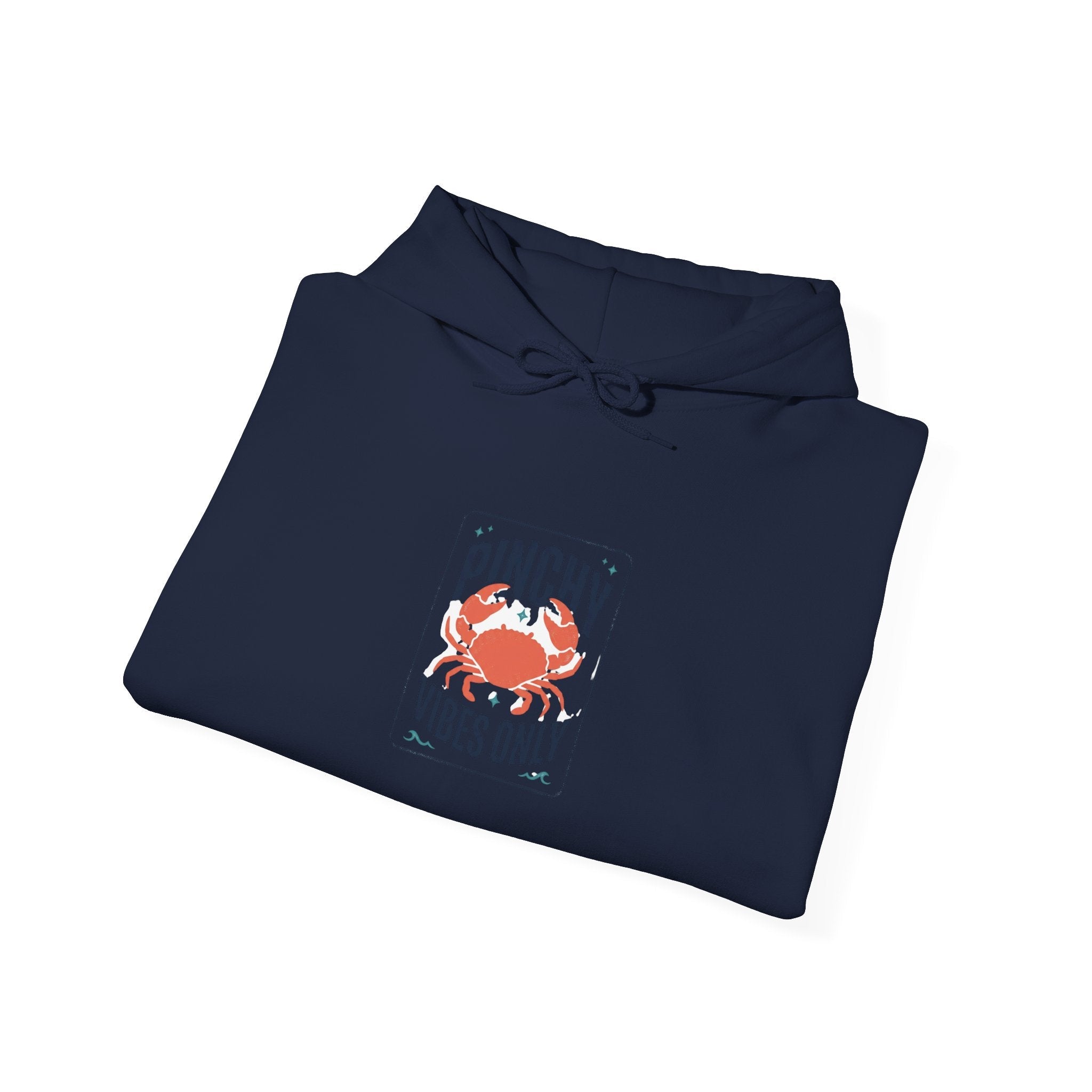 Pinchy Vibes Only Hoodie, Crab Humor Coastal Graphic - Velqono