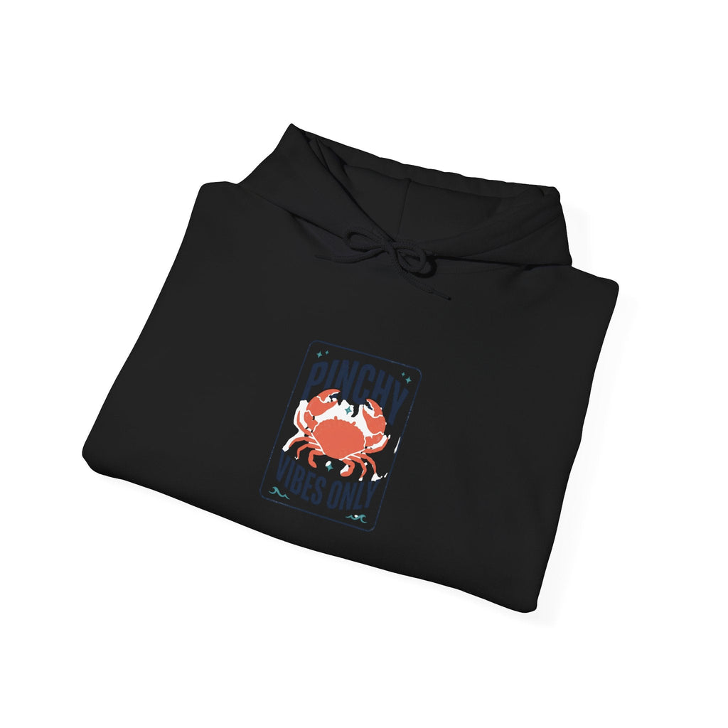 Pinchy Vibes Only Hoodie, Crab Humor Coastal Graphic - Velqono