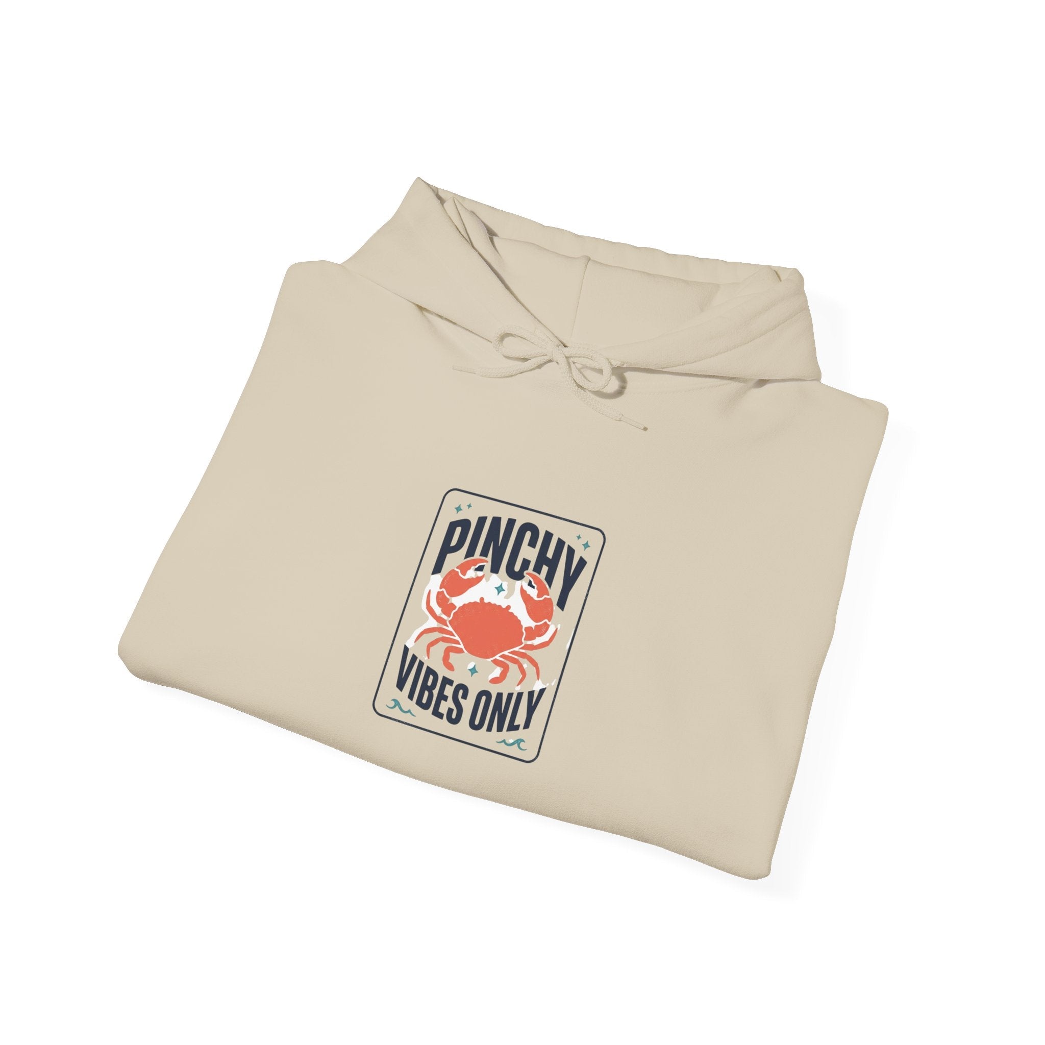 Pinchy Vibes Only Hoodie, Crab Humor Coastal Graphic - Velqono