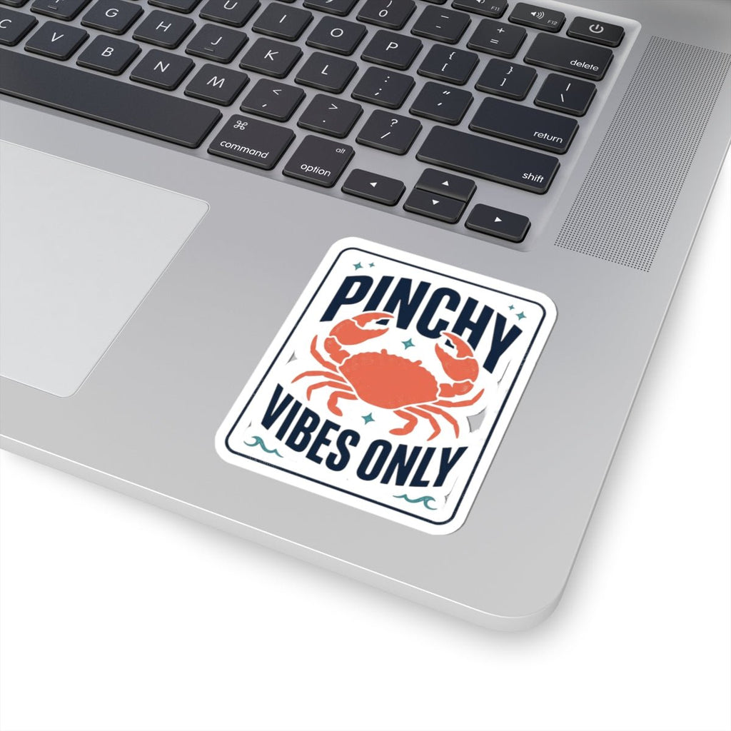 Pinchy Vibes Only Sticker | Crab Mood, Cute Crabby Coastal Humor - Velqono