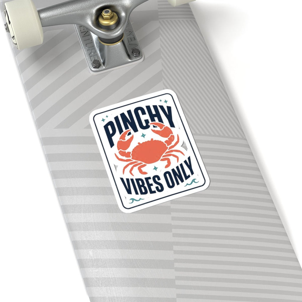 Pinchy Vibes Only Sticker | Crab Mood, Cute Crabby Coastal Humor - Velqono