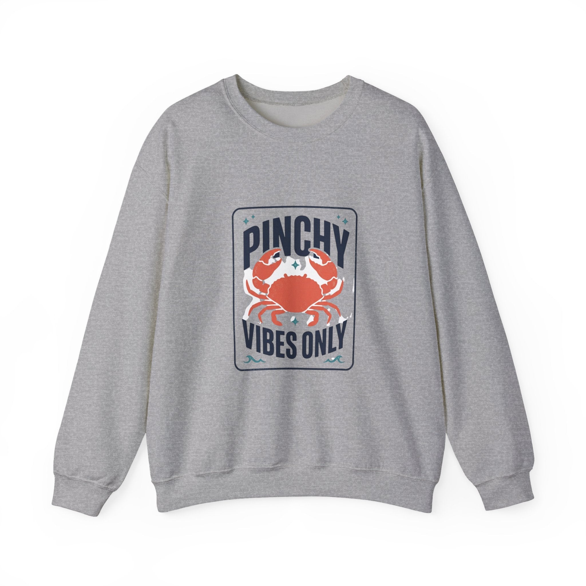 Pinchy Vibes Only Sweatshirt | Crab, Sarcastic Coastal Humor - Velqono