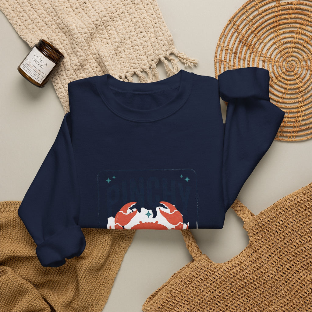 Pinchy Vibes Only Sweatshirt | Crab, Sarcastic Coastal Humor - Velqono