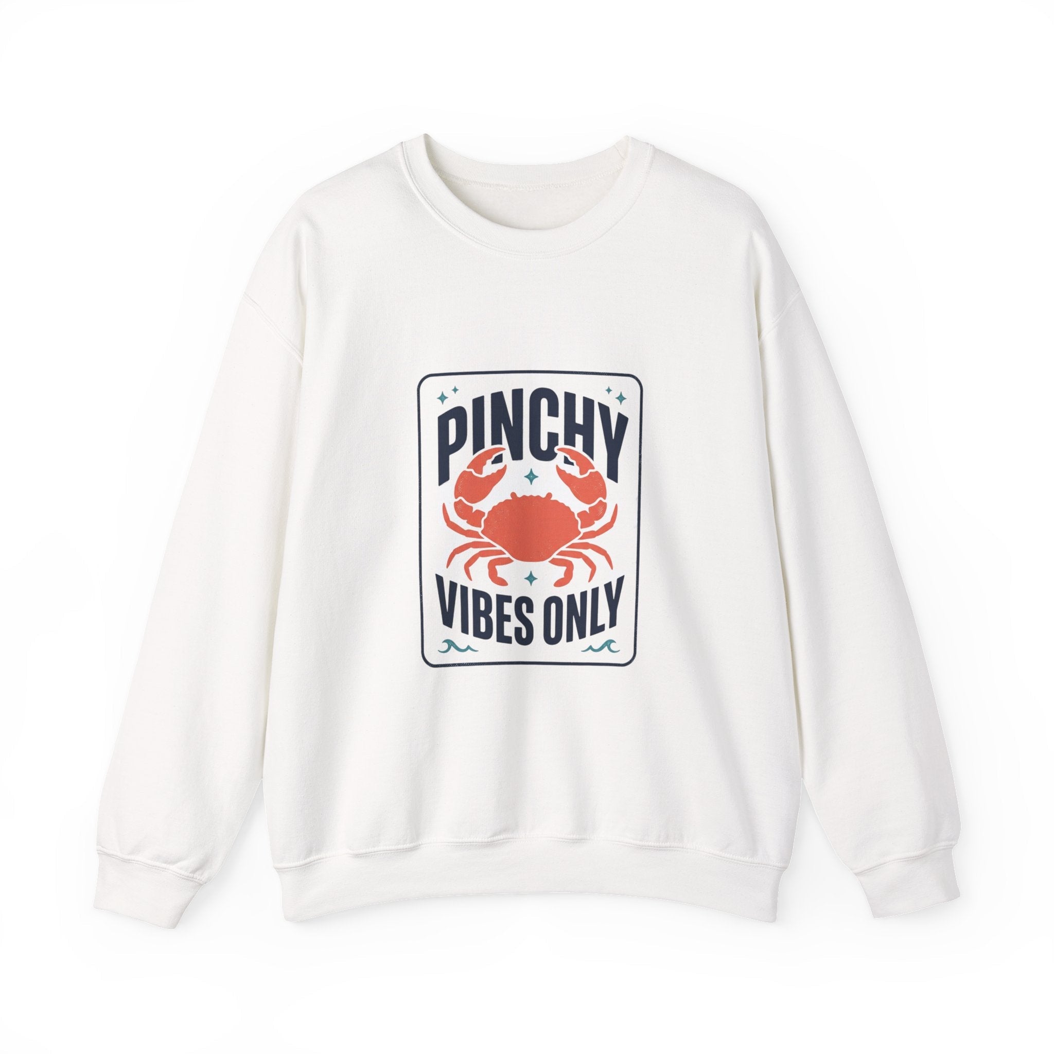 Pinchy Vibes Only Sweatshirt | Crab, Sarcastic Coastal Humor - Velqono