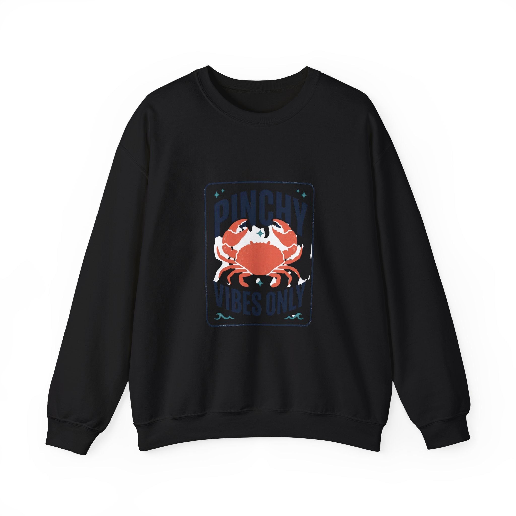Pinchy Vibes Only Sweatshirt | Crab, Sarcastic Coastal Humor - Velqono