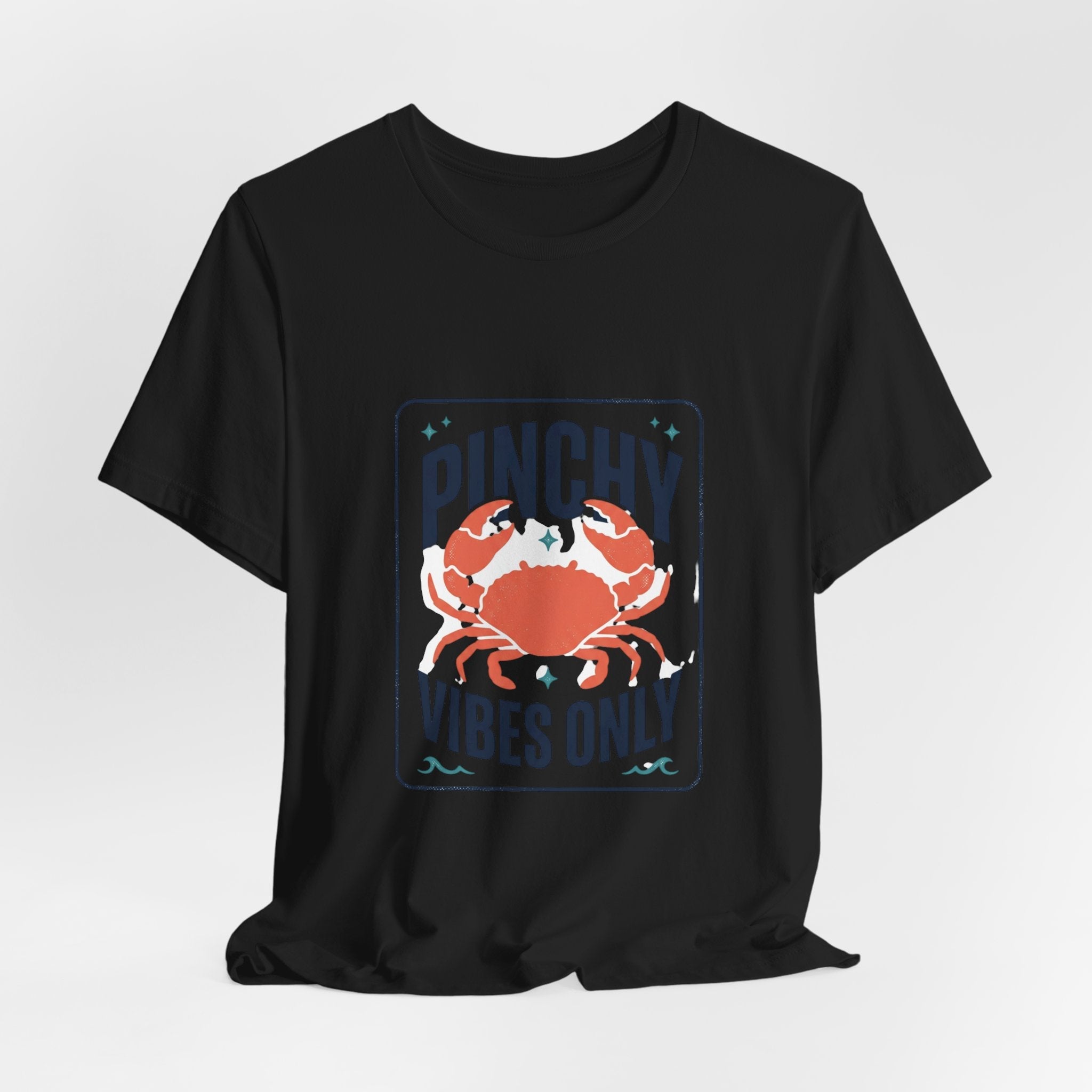 Pinchy Vibes Only Tee | Crabby Coastal Humor, Cute Crab Illustration - Velqono