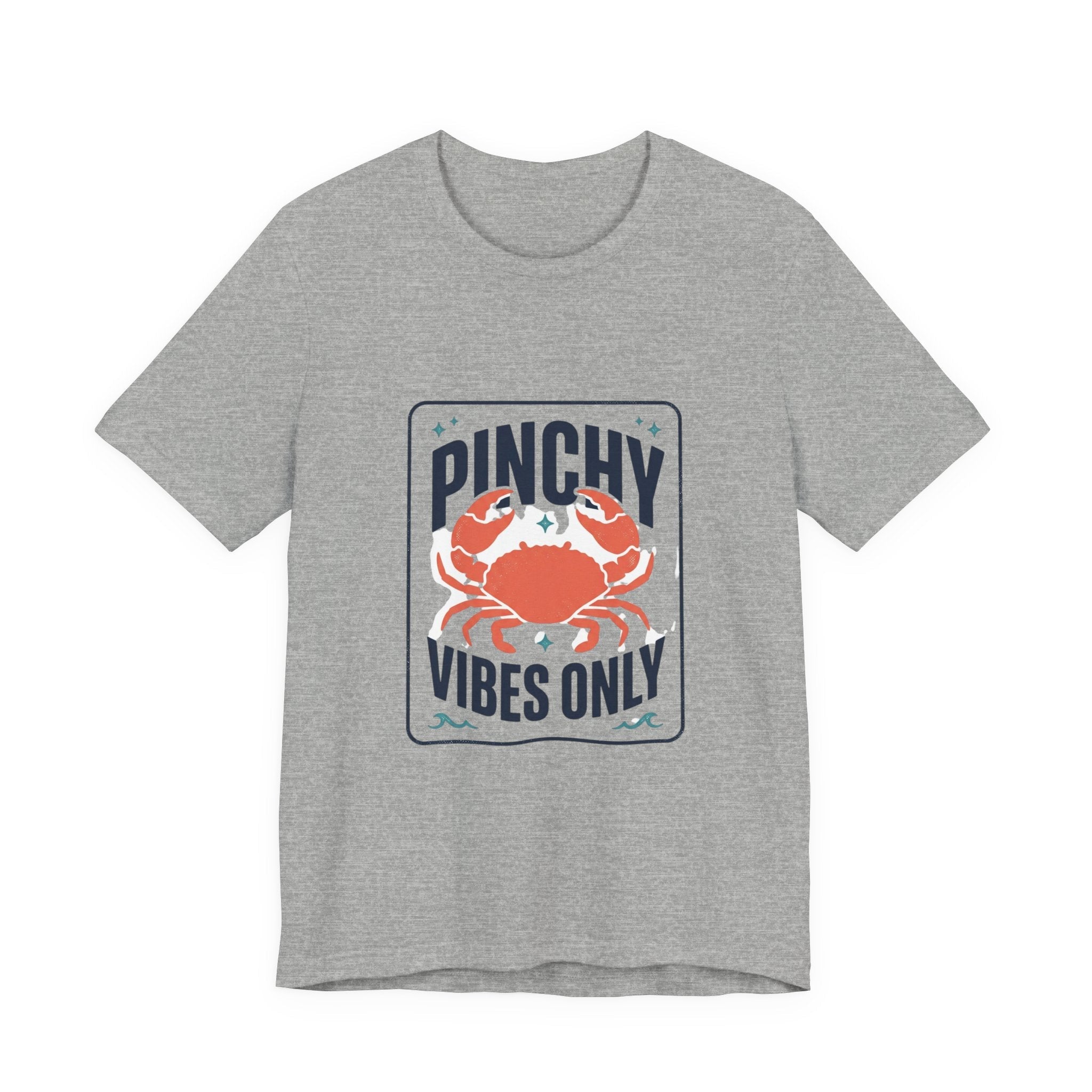 Pinchy Vibes Only Tee | Crabby Coastal Humor, Cute Crab Illustration - Velqono
