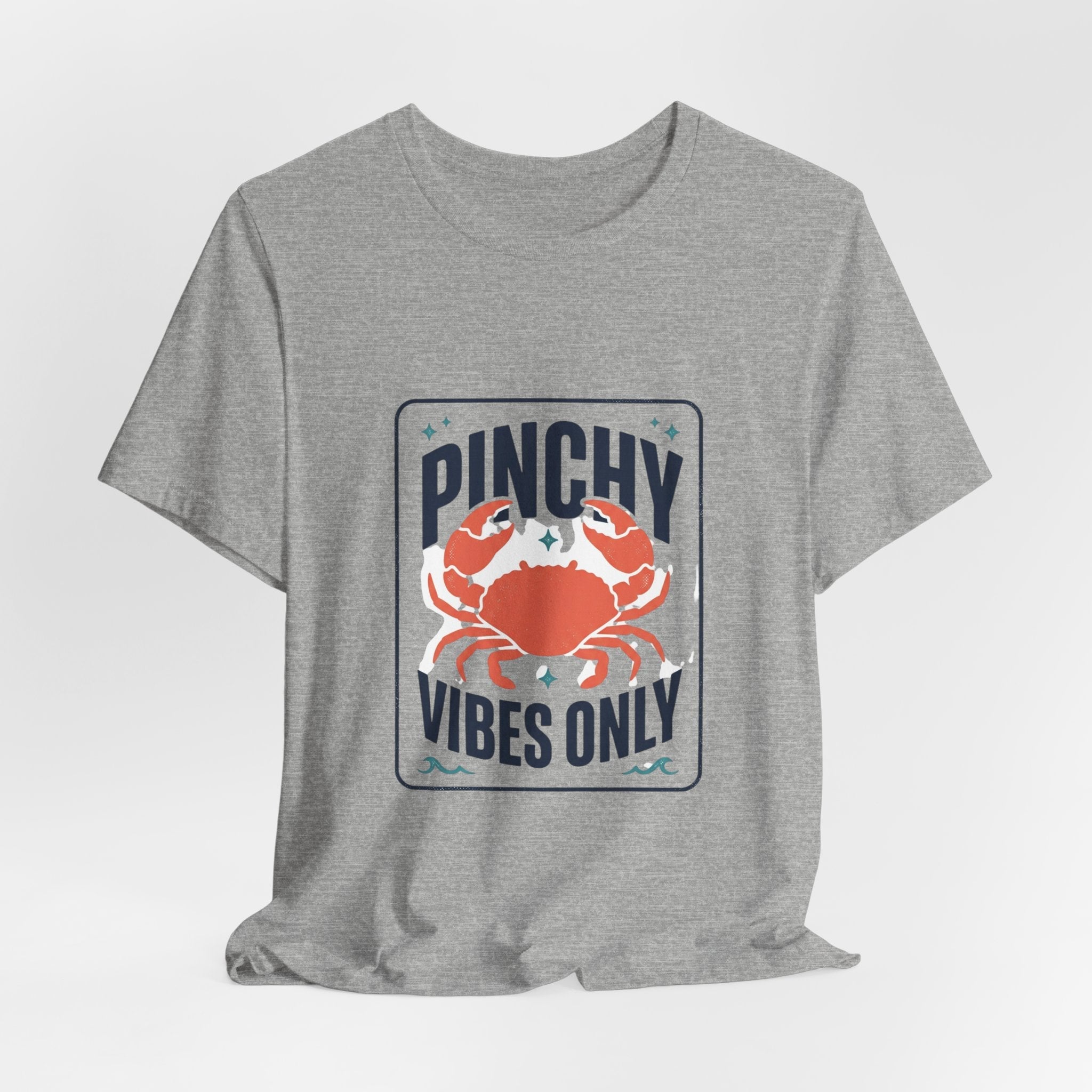 Pinchy Vibes Only Tee | Crabby Coastal Humor, Cute Crab Illustration - Velqono