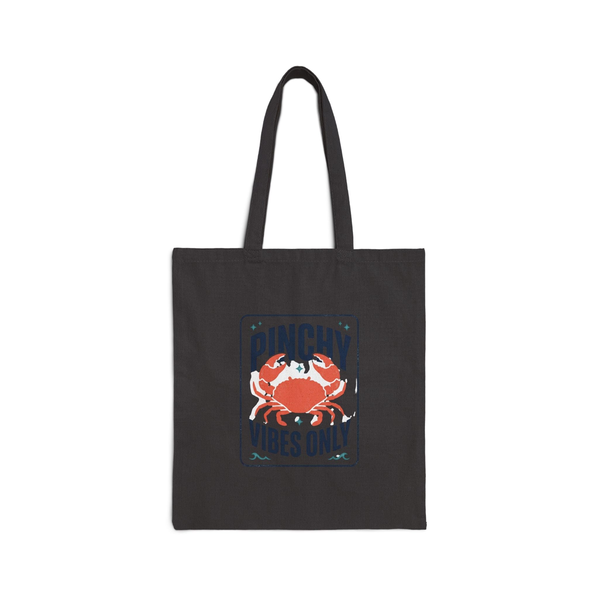 Pinchy Vibes Only Tote | Crab Illustration, Coastal Cute Humorous - Velqono