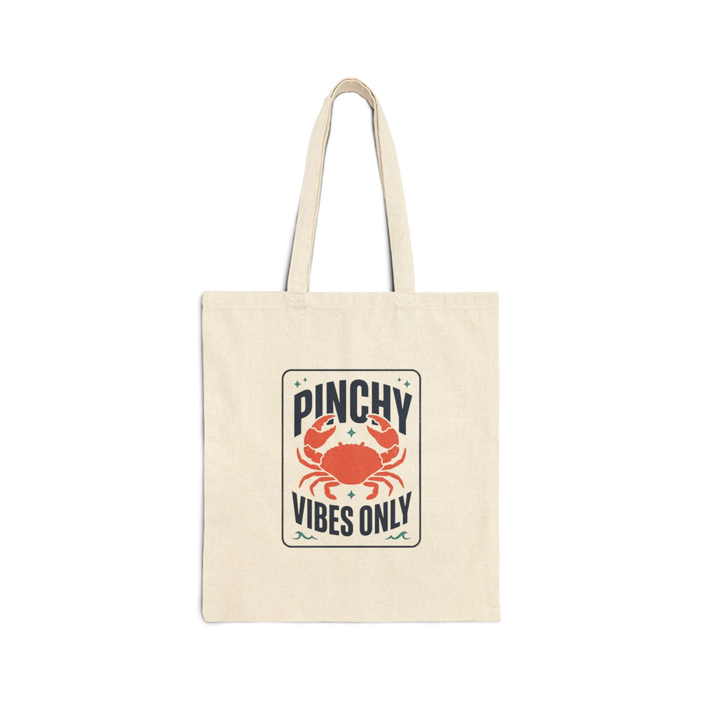 Pinchy Vibes Only Tote | Crab Illustration, Coastal Cute Humorous - Velqono