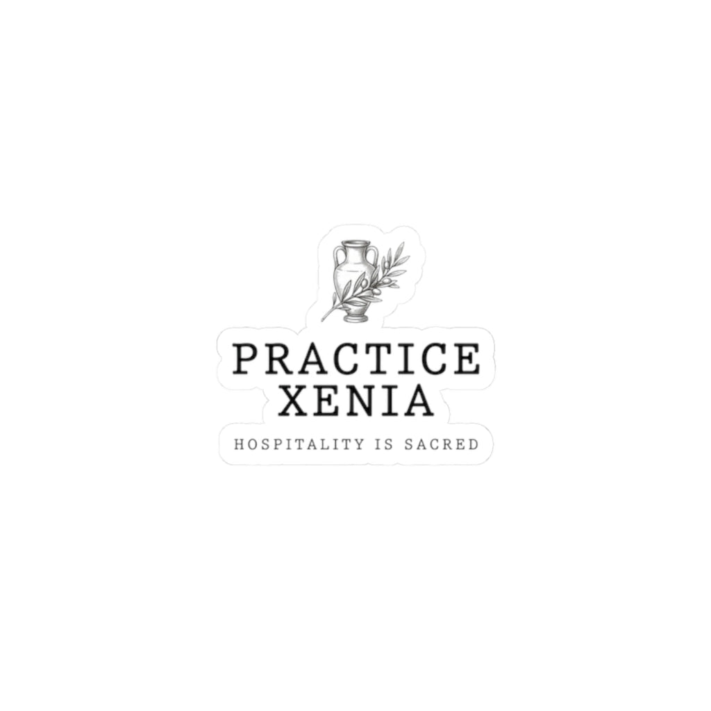 Practice Xenia Kiss-Cut Sticker | Greek Mythology, Mythcore Olive Branch - Velqono