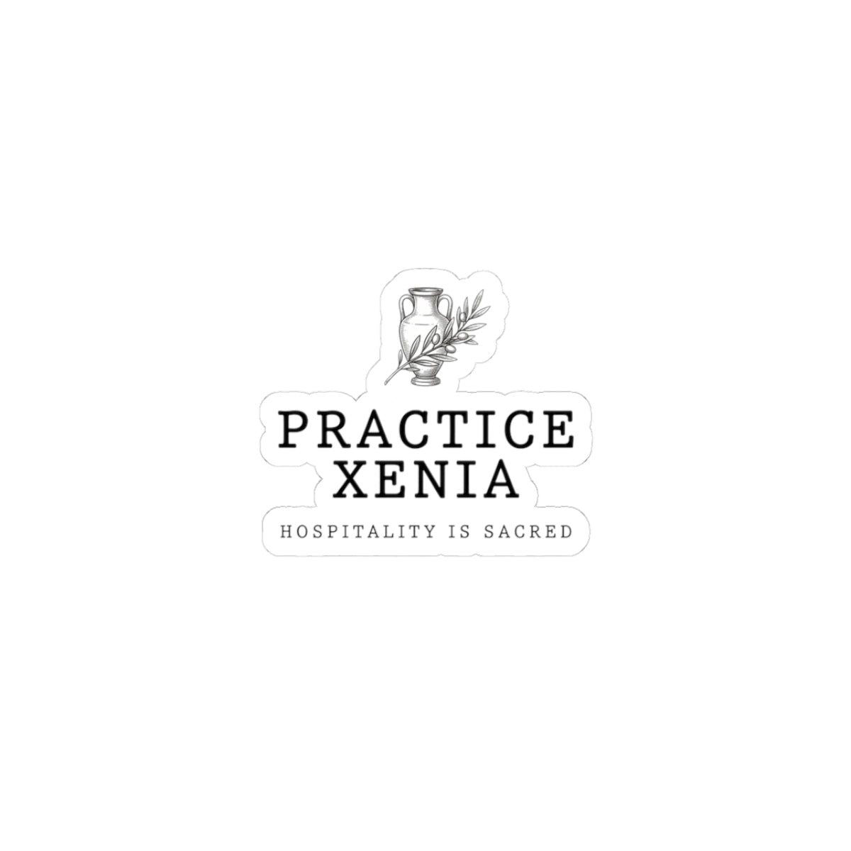Practice Xenia Kiss-Cut Sticker | Greek Mythology, Mythcore Olive Branch - Velqono