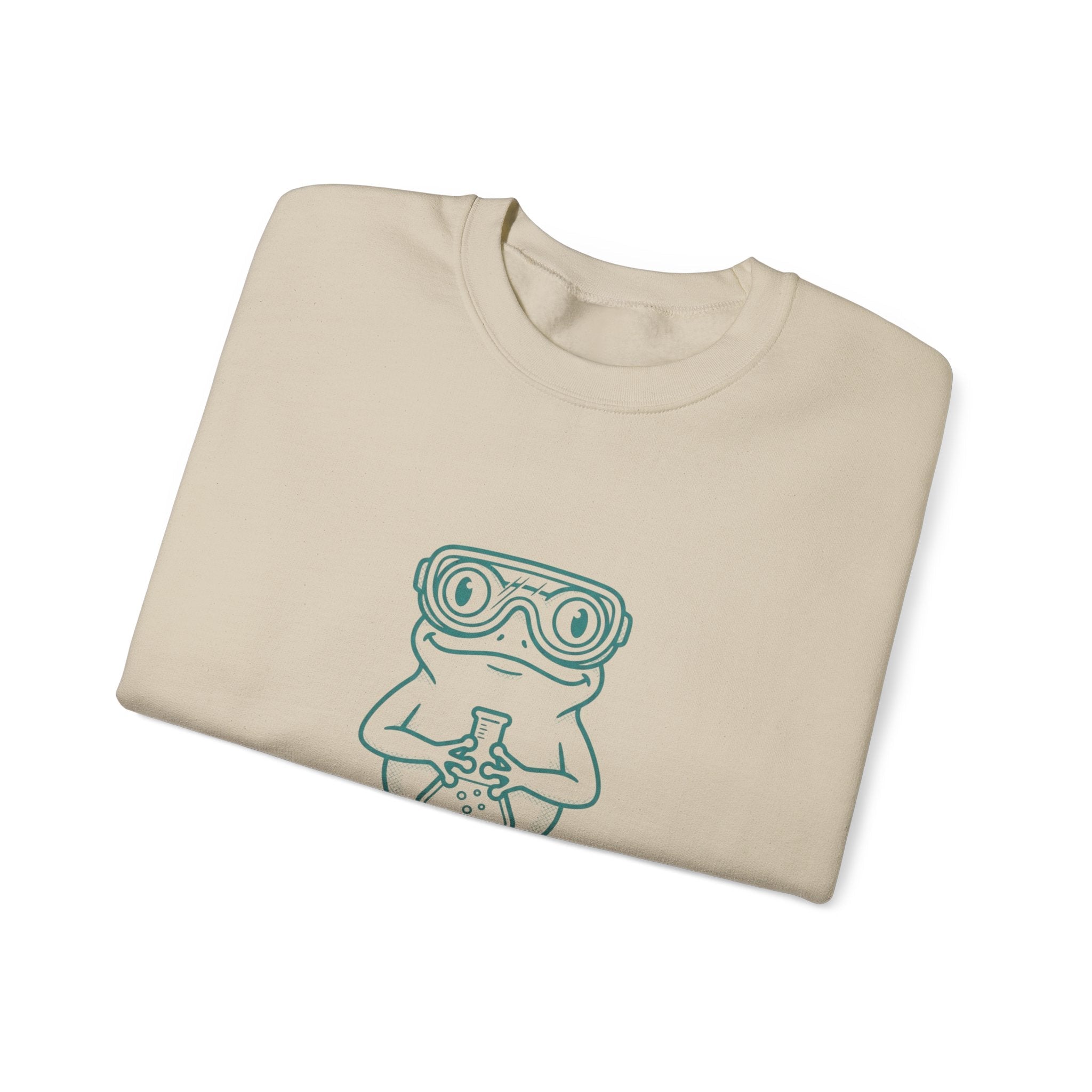 Science Is Ribbiting Frog Graphic Sweatshirt | Science Humor, Lab Joke - Velqono