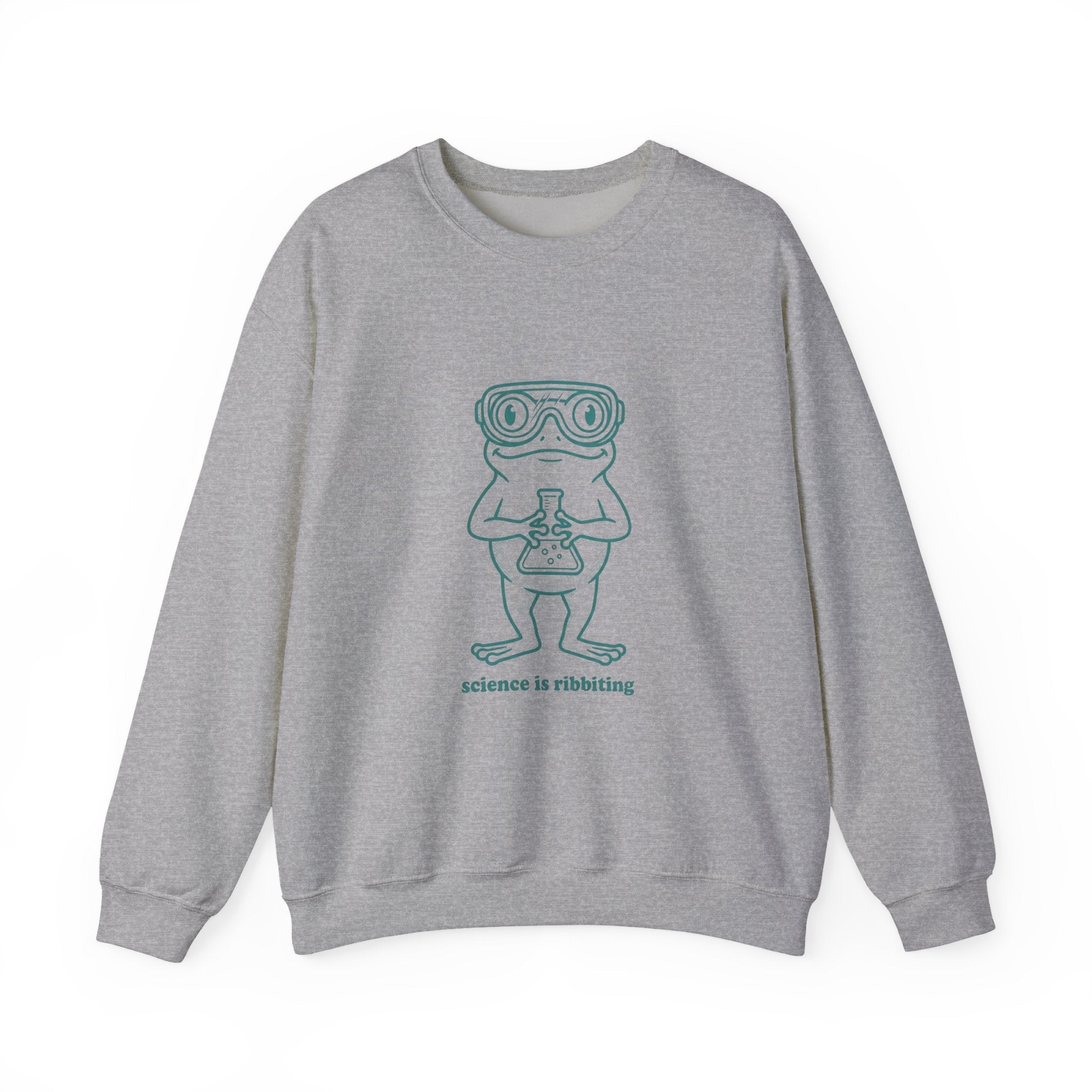 Science Is Ribbiting Frog Graphic Sweatshirt | Science Humor, Lab Joke - Velqono