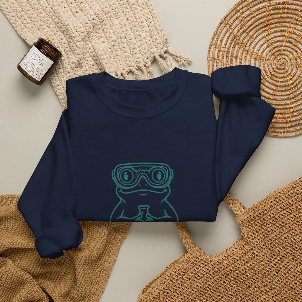 Science Is Ribbiting Frog Graphic Sweatshirt | Science Humor, Lab Joke - Velqono