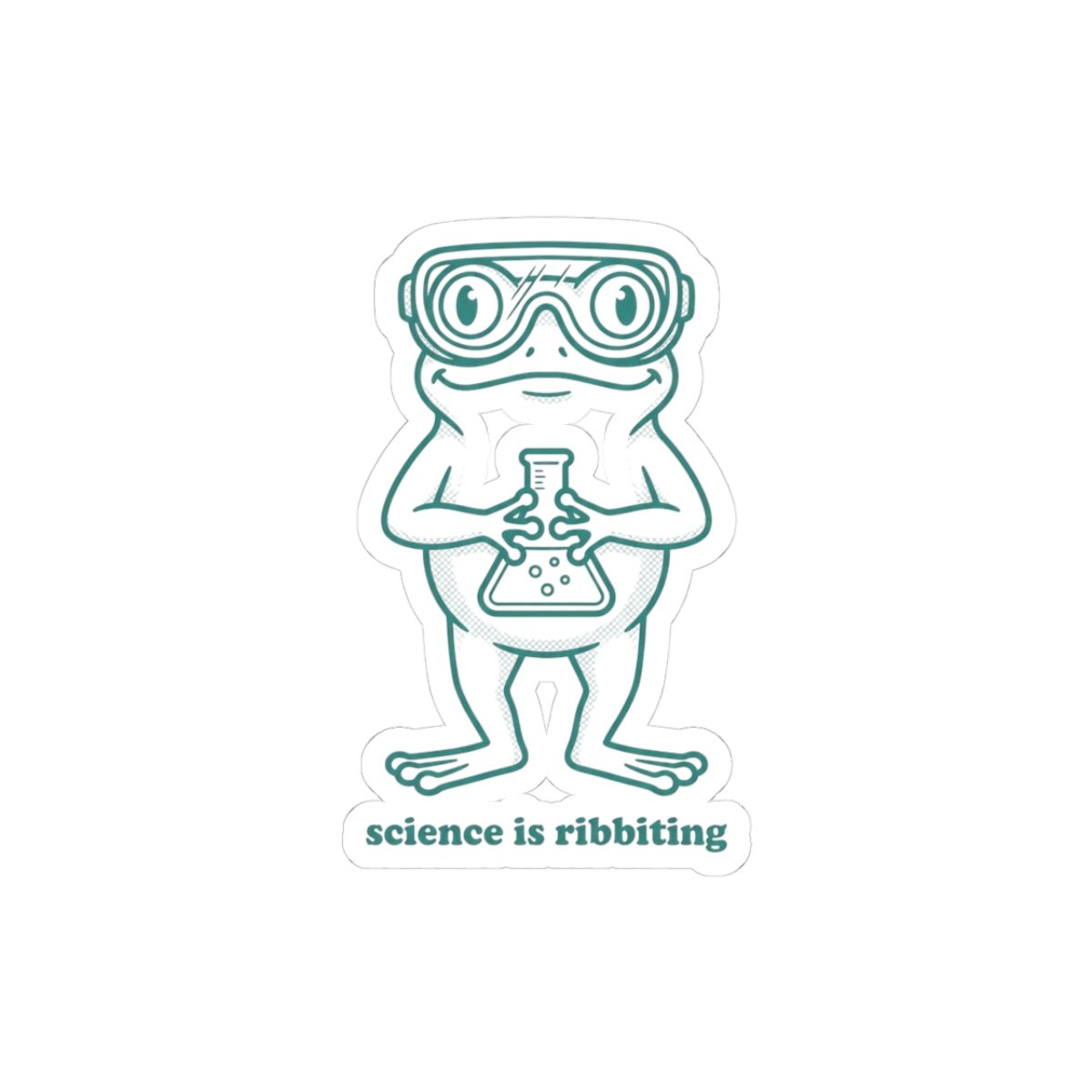 science is ribbiting sticker | science humor, lab pun - Velqono
