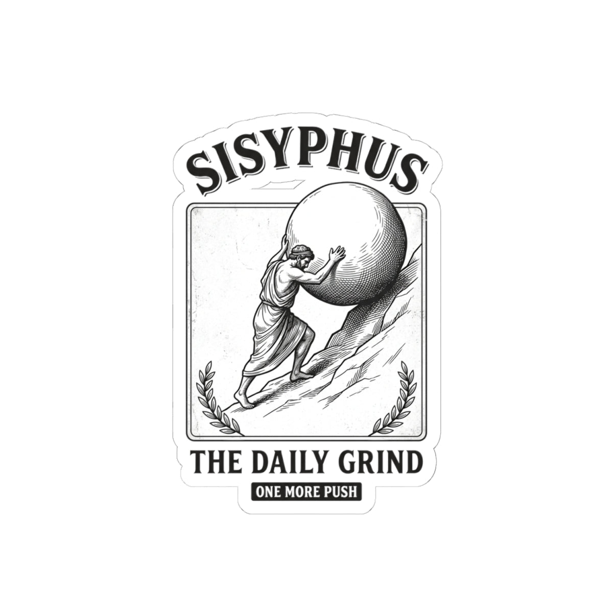 Sisyphus The Daily Grind Kiss-Cut Stickers | Mythcore Greek Mythology - Velqono