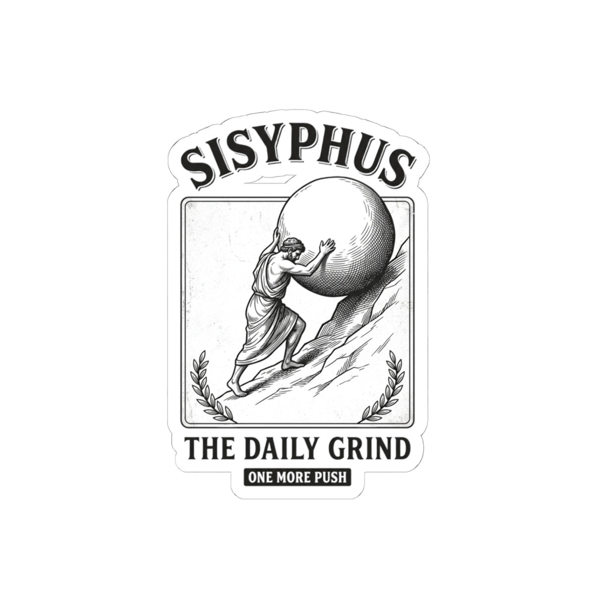 Sisyphus The Daily Grind Kiss-Cut Stickers | Mythcore Greek Mythology - Velqono