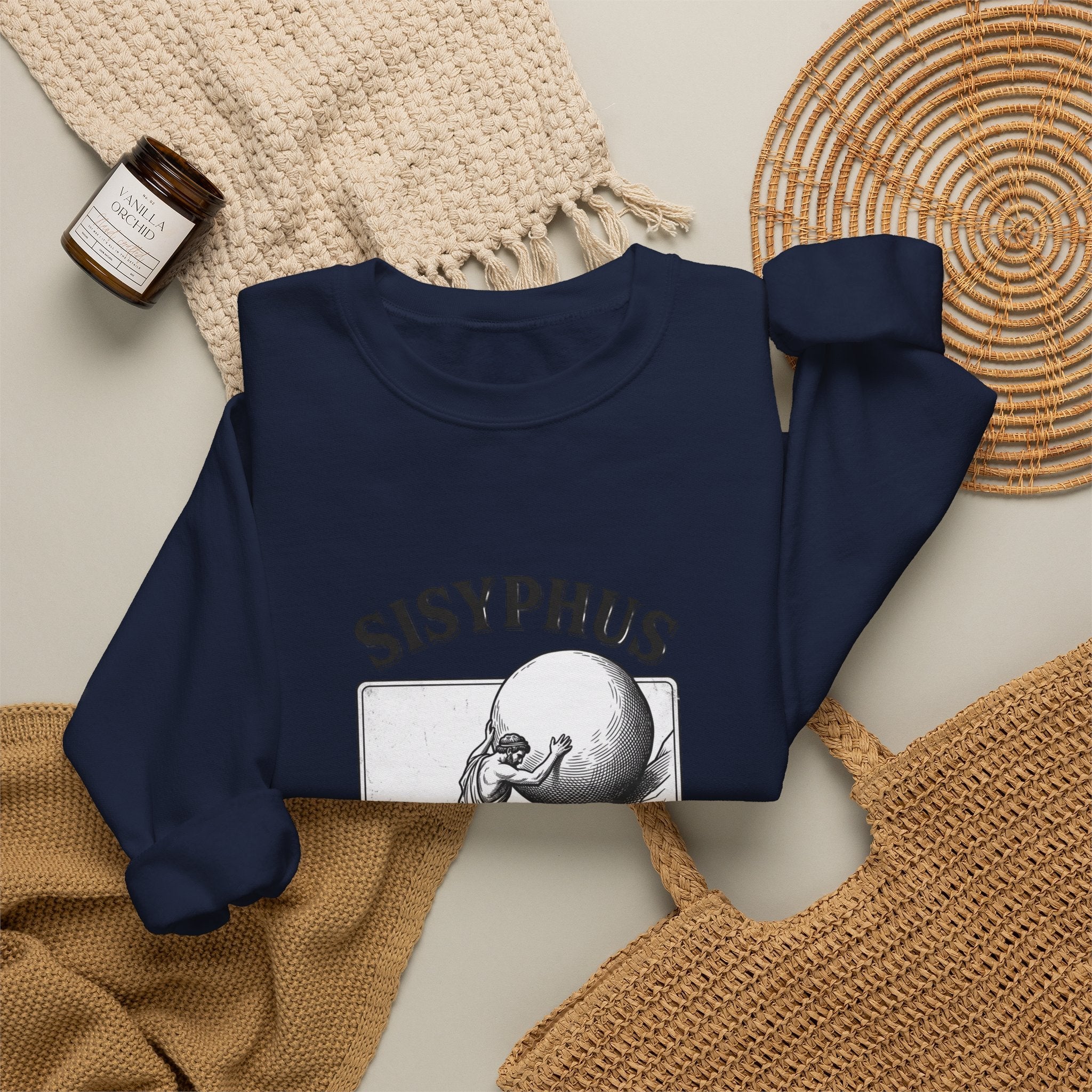 Sisyphus The Daily Grind Sweatshirt | Greek Mythology, Mythcore - Velqono