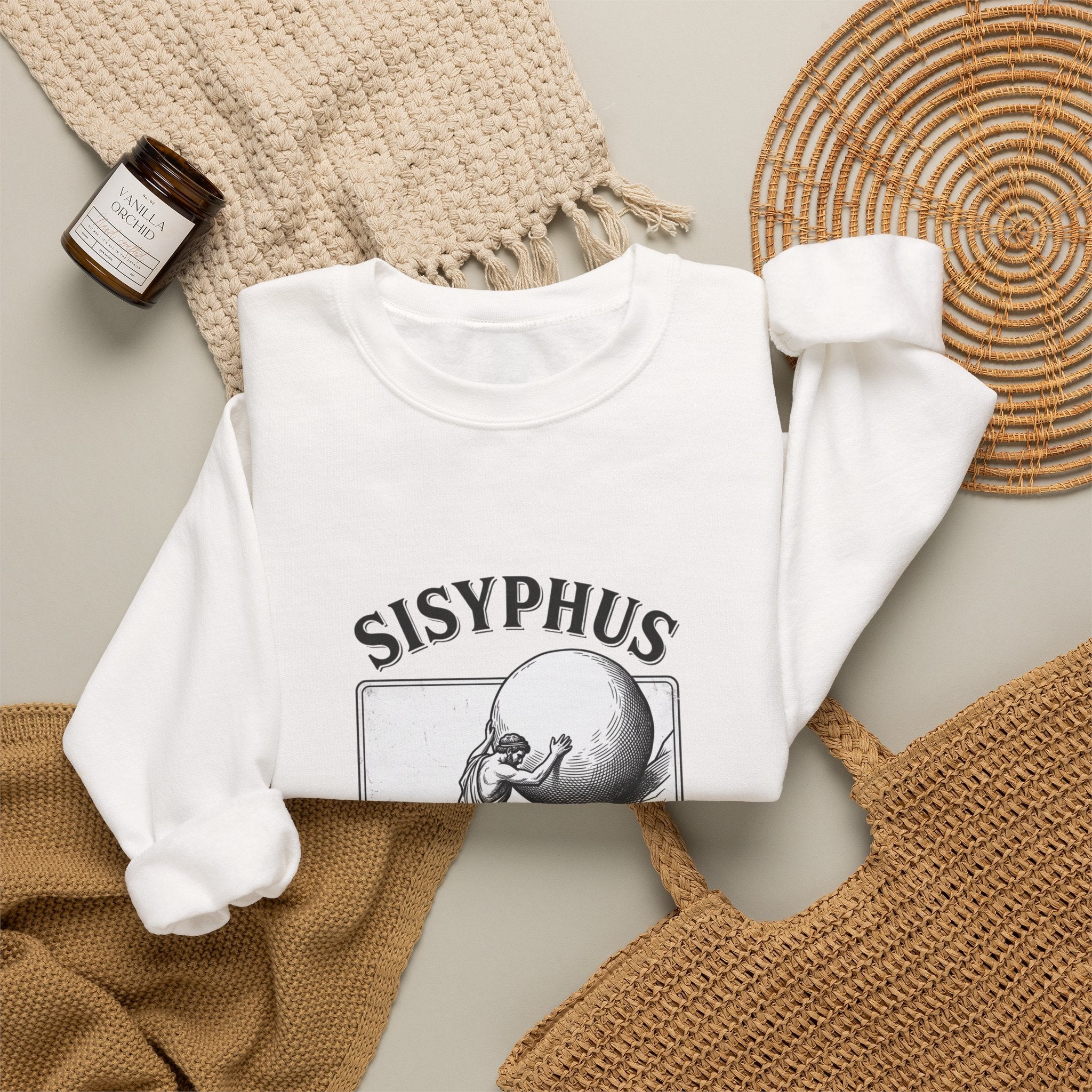 Sisyphus The Daily Grind Sweatshirt | Greek Mythology, Mythcore - Velqono