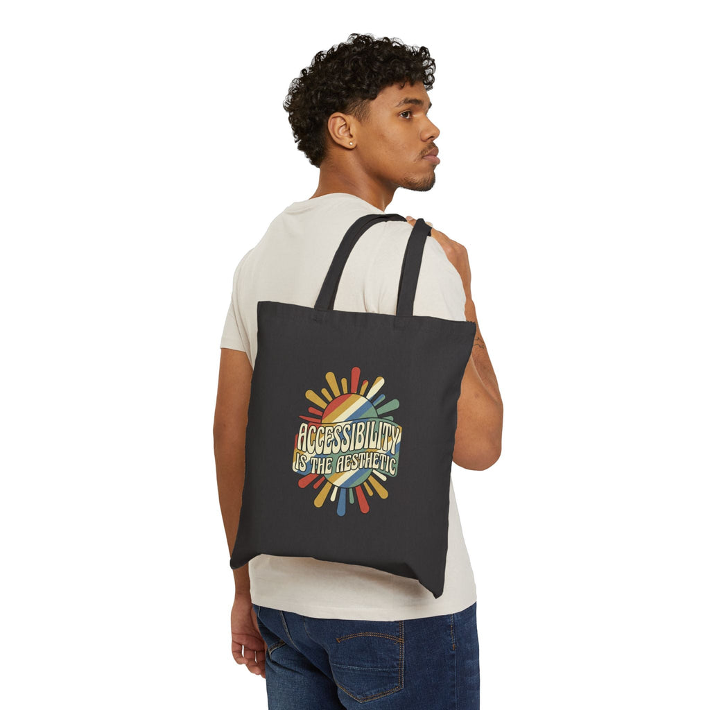 Sunburst Graphic on Cotton Canvas Tote Bag - Velqono