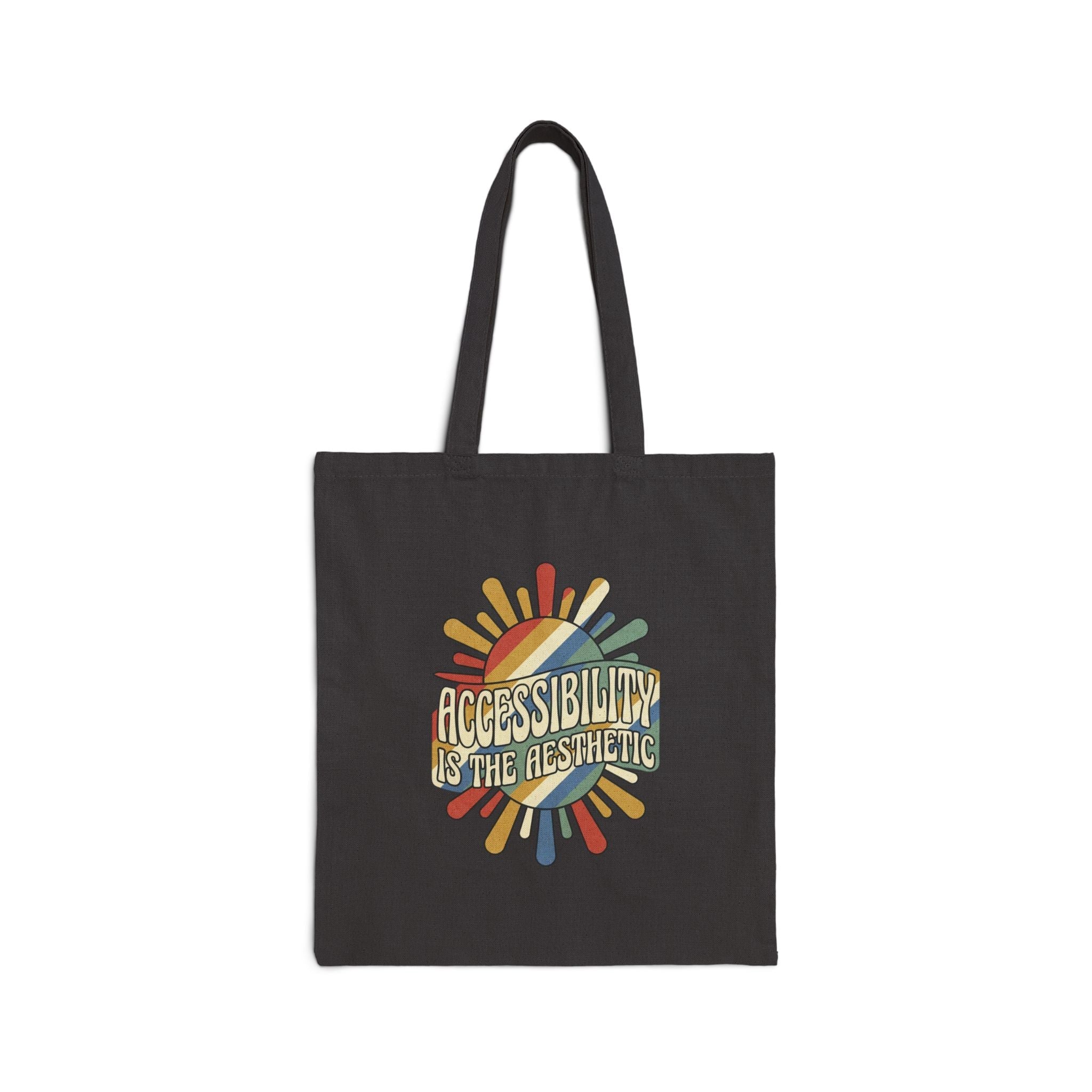 Sunburst Graphic on Cotton Canvas Tote Bag - Velqono