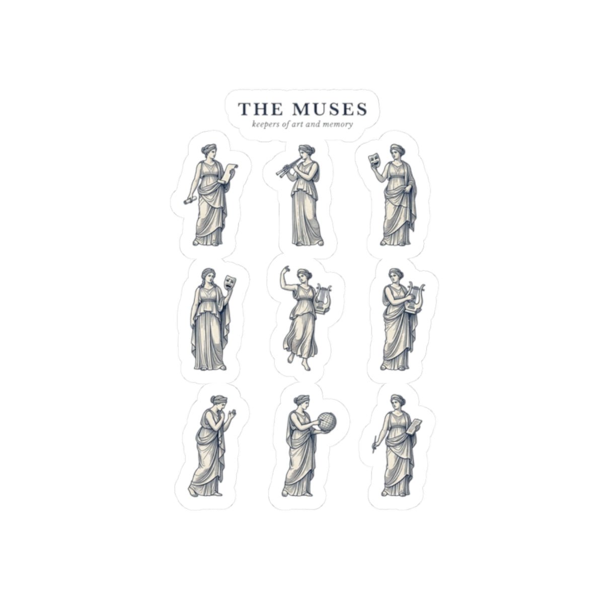 The Muses classical statue stickers | Greek mythology, mythcore kiss-cut - Velqono
