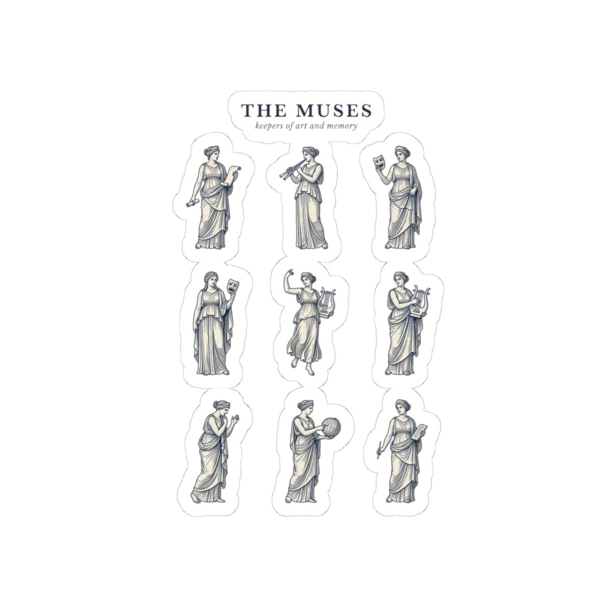 The Muses classical statue stickers | Greek mythology, mythcore kiss-cut - Velqono