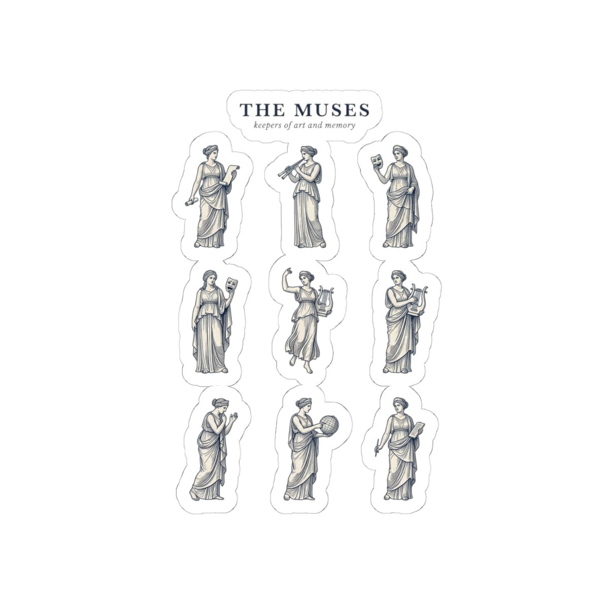 The Muses classical statue stickers | Greek mythology, mythcore kiss-cut - Velqono