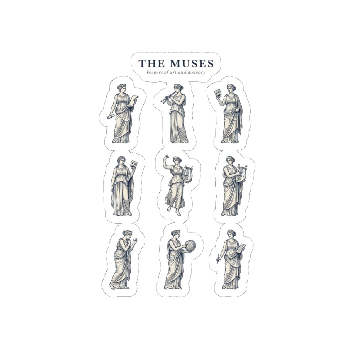 The Muses classical statue stickers | Greek mythology, mythcore kiss-cut - Velqono
