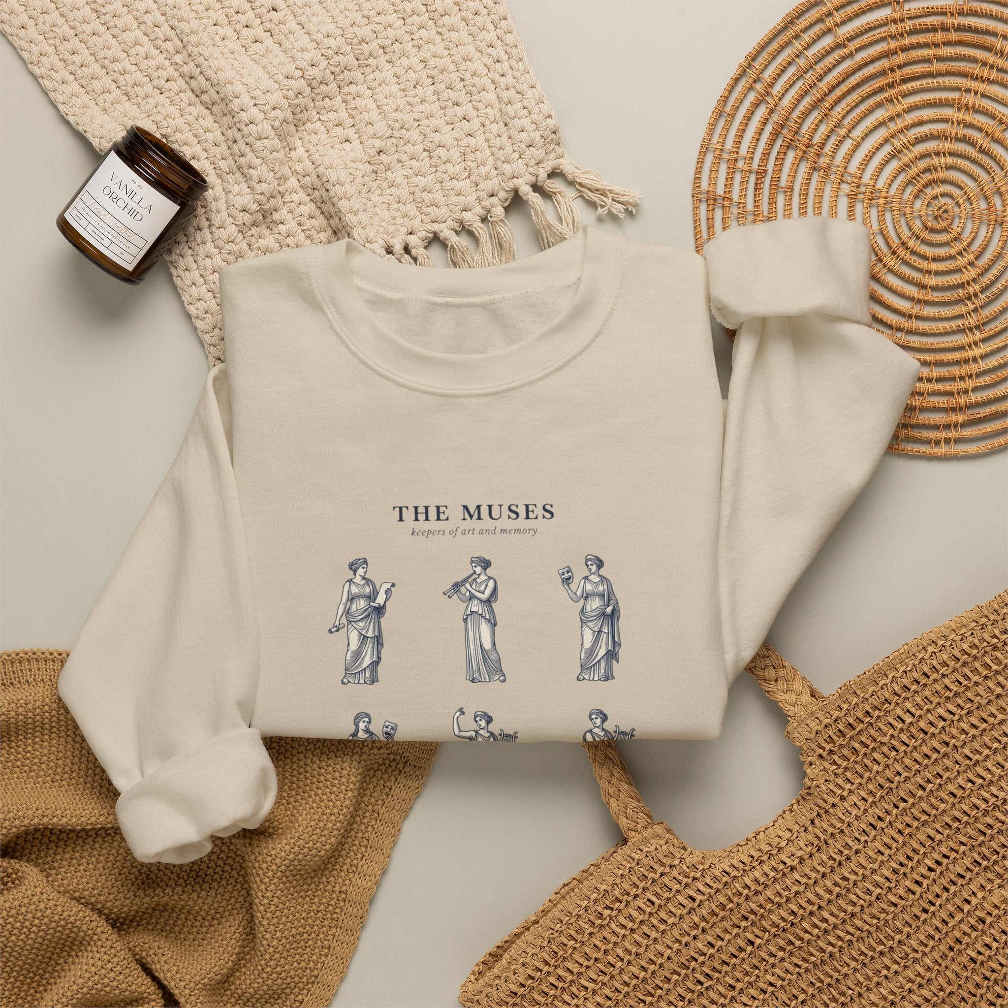 The Muses Crewneck Sweatshirt | Greek Mythology, Mythcore, Classical Art - Velqono