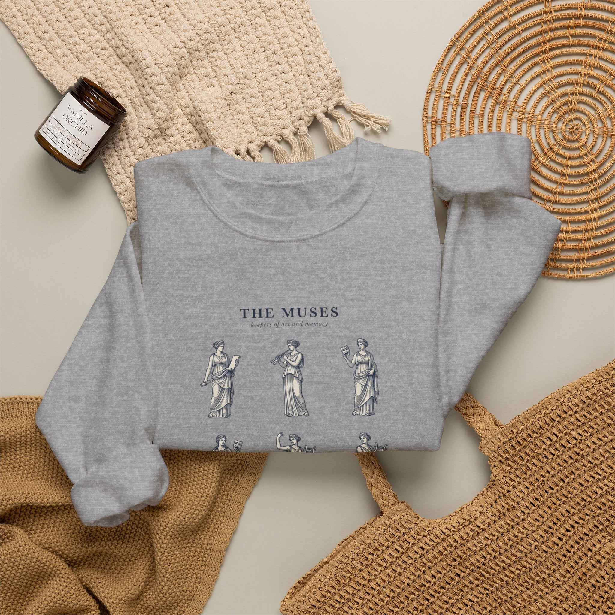 The Muses Crewneck Sweatshirt | Greek Mythology, Mythcore, Classical Art - Velqono