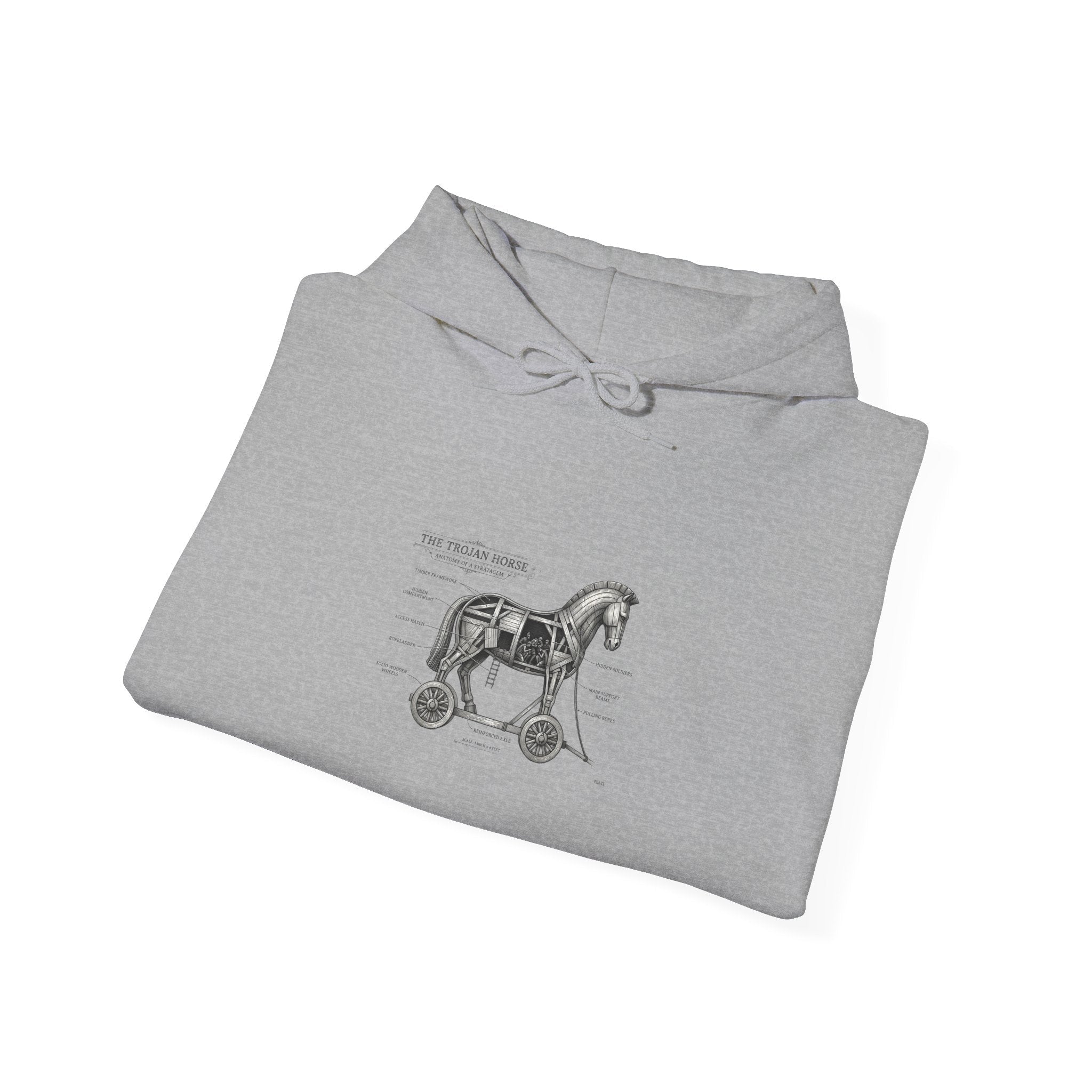 Trojan Horse Illustration Hoodie | Greek Mythology, Mythcore - Velqono
