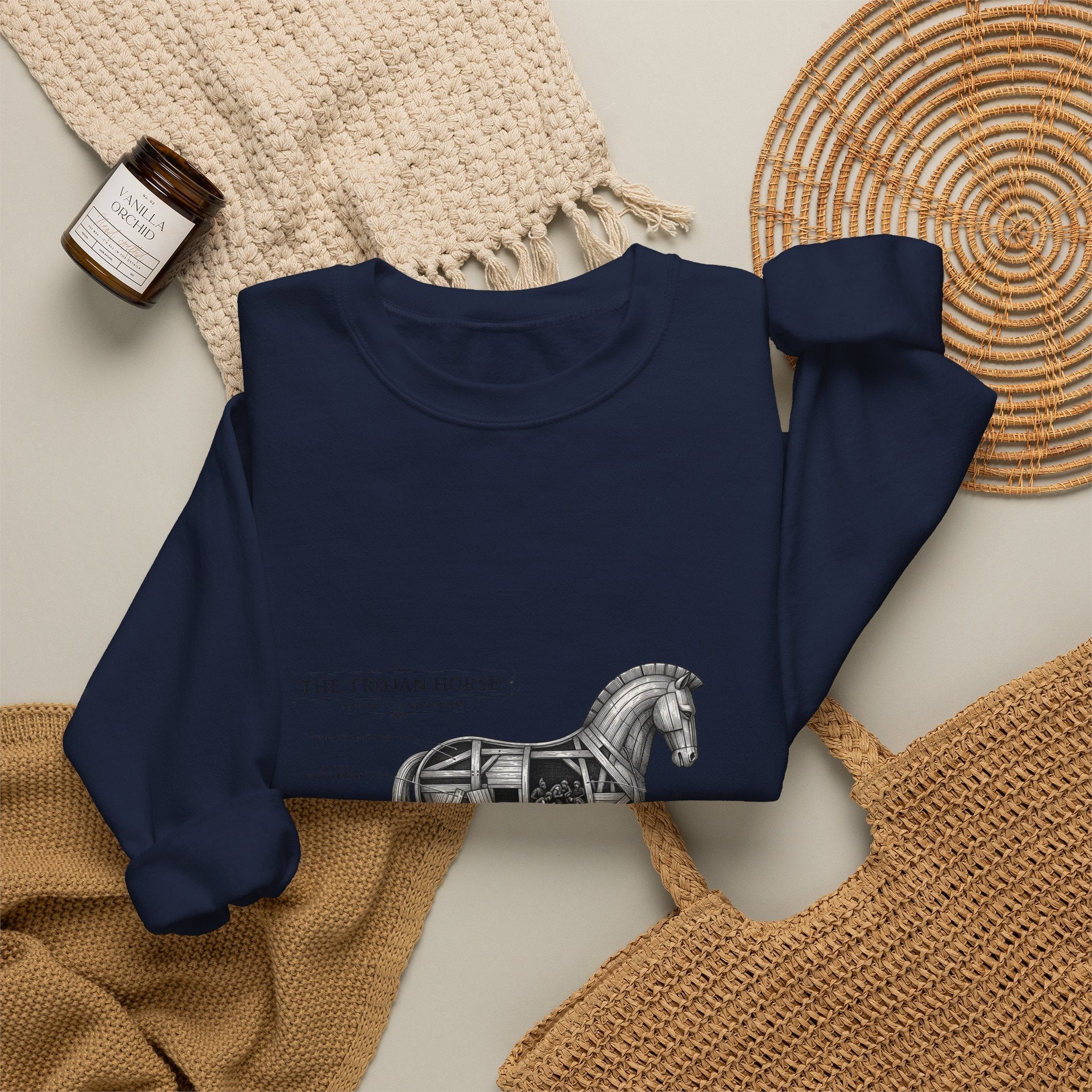 Trojan Horse Illustration Sweatshirt | Greek Mythology, Mythcore - Velqono