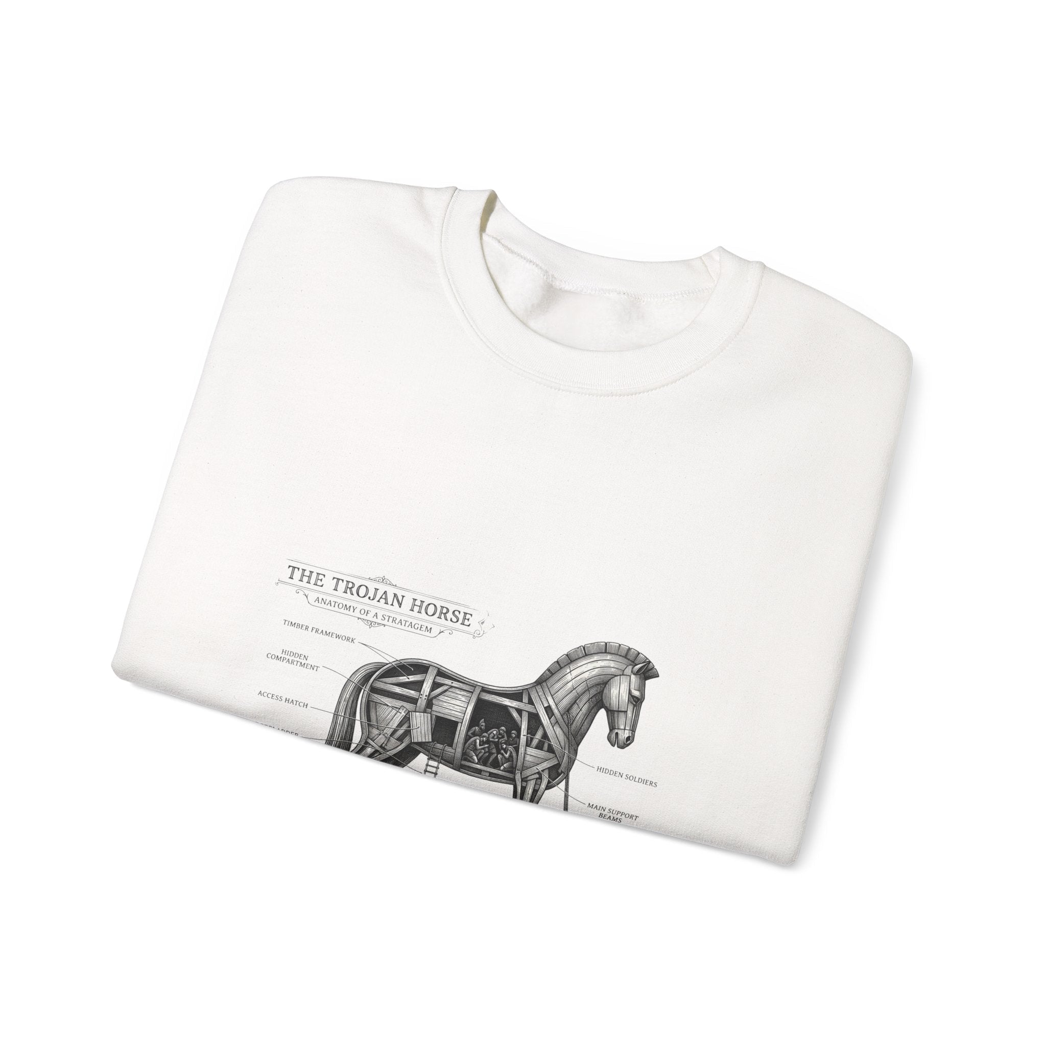 Trojan Horse Illustration Sweatshirt | Greek Mythology, Mythcore - Velqono