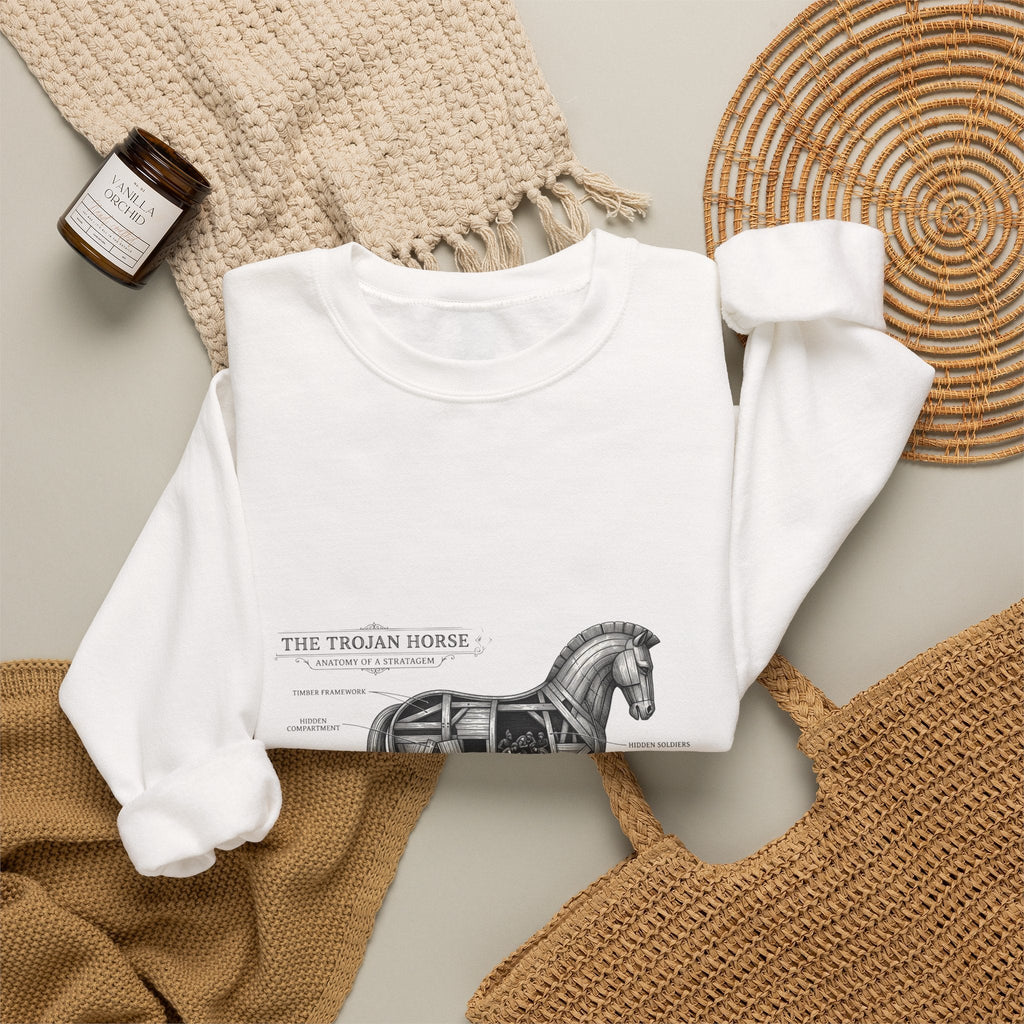 Trojan Horse Illustration Sweatshirt | Greek Mythology, Mythcore - Velqono