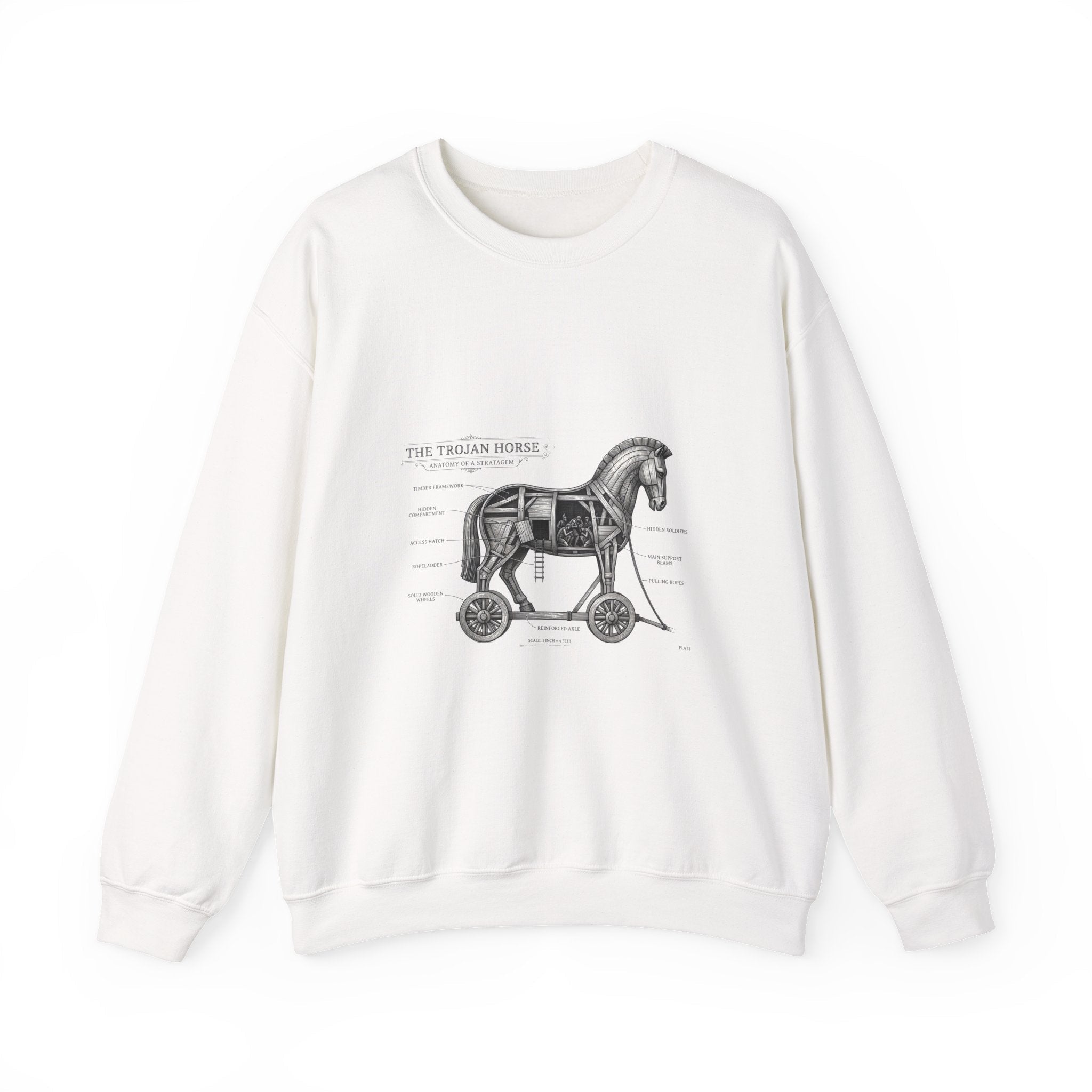 Trojan Horse Illustration Sweatshirt | Greek Mythology, Mythcore - Velqono